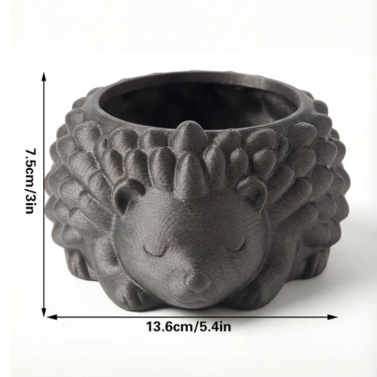 3D printed animal flower pots suitable for home and garden. Gray hedgehog single piece. V1195-VYY0029