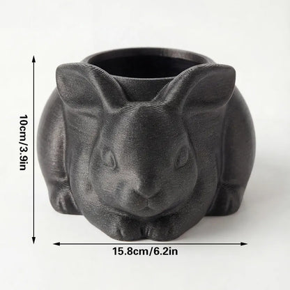 3D printed animal flower pots suitable for home and garden. Gray rabbit single piece. V1195-VYY0030