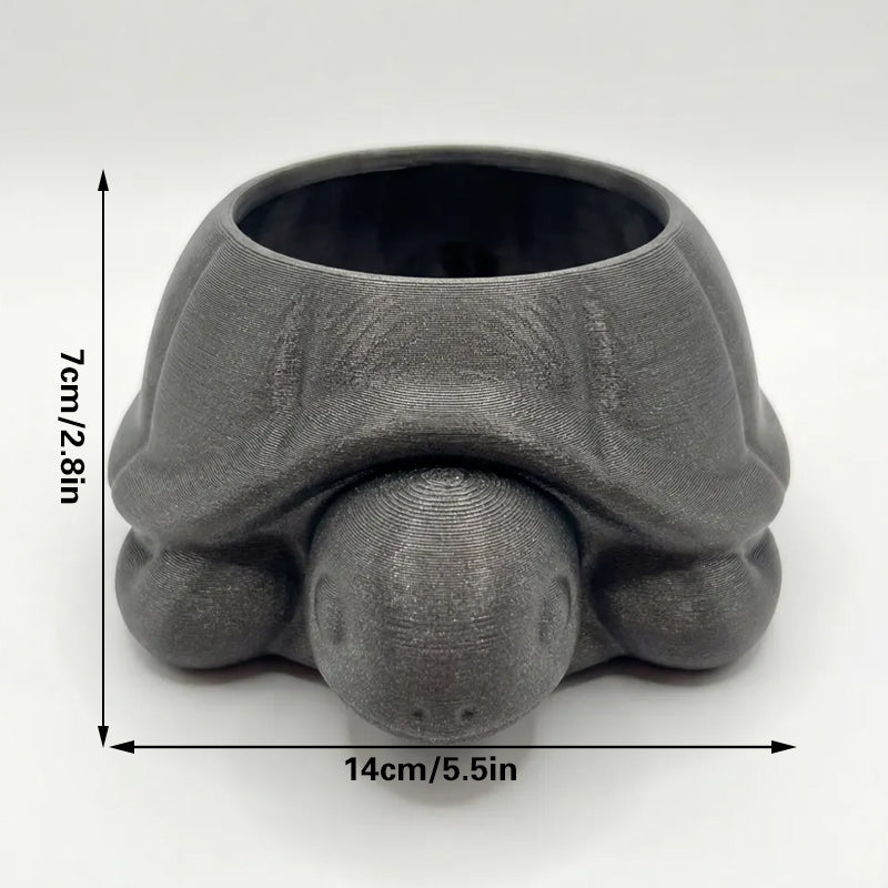 3D printed animal flower pots suitable for home and garden. Gray turtle single piece. V1195-VYY0031