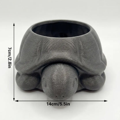 3D printed animal flower pots suitable for home and garden. Gray turtle single piece. V1195-VYY0031