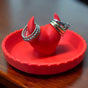 3D-printed devil Valentine's Day ring dish - add a touch of mischief to your Valentine's Day! Red V1195-VYY0032