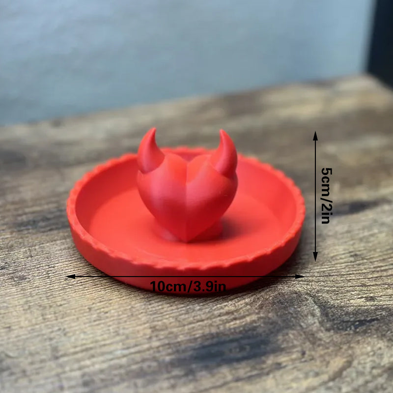 3D-printed devil Valentine's Day ring dish - add a touch of mischief to your Valentine's Day! Red V1195-VYY0032