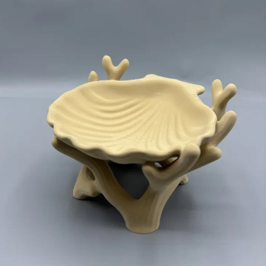 3D printed organic coral and seashell jewelry and key storage box, flesh-colored V1195-VYY0033