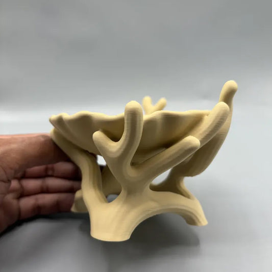 3D printed organic coral and seashell jewelry and key storage box, flesh-colored V1195-VYY0033