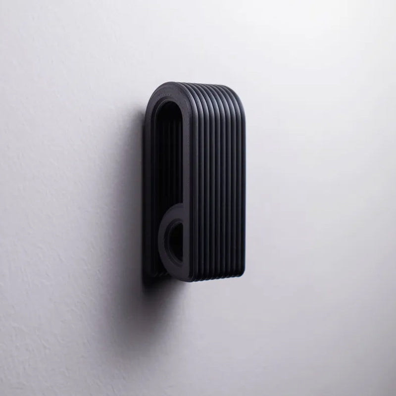 3D-printed press-lock towel hooks | Self-locking hooks, black V1195-VYY0037