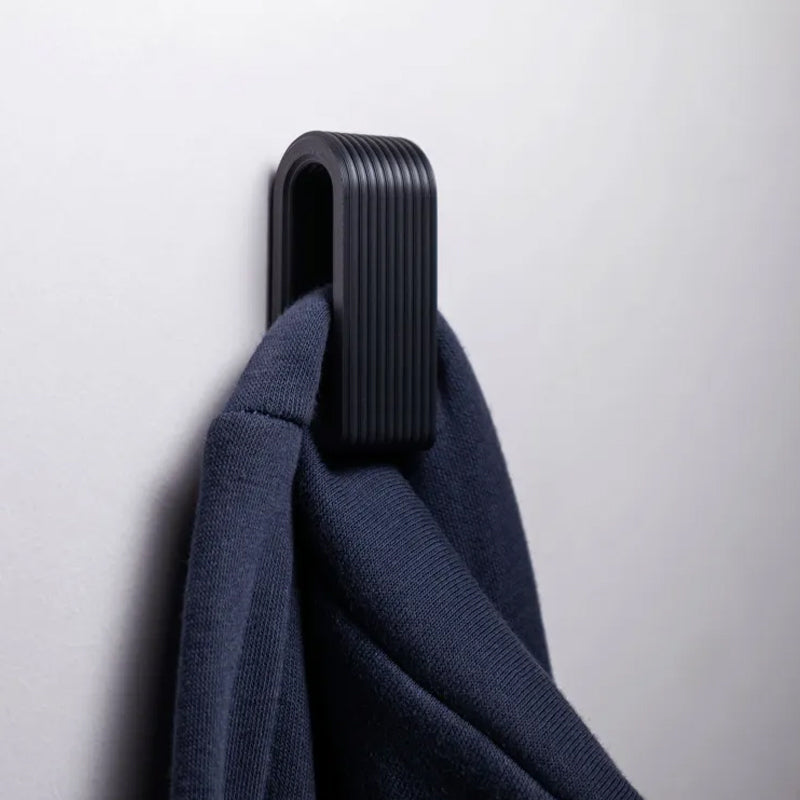 3D-printed press-lock towel hooks | Self-locking hooks, black V1195-VYY0037