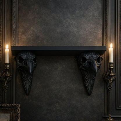 3D-printed crow skull wall mount adds a touch of mystery to your home. (Black) V1195-VYY0038
