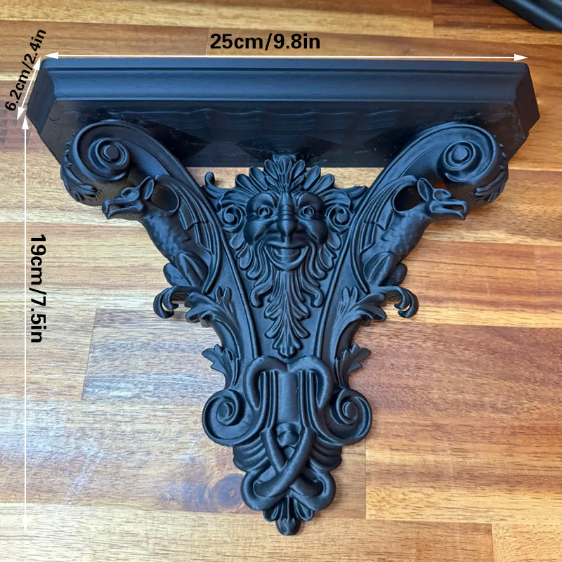 3D-printed Gothic wall shelf brackets add a touch of classic Gothic elegance to your interior. Black V1195-VYY0039