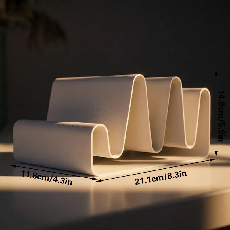 3D Printed Streamlined Desktop Organizer - Minimalist Desktop Stand (White) V1195-VYY0043