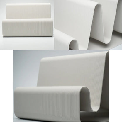3D Printed Streamlined Desktop Organizer - Minimalist Desktop Stand (White) V1195-VYY0043