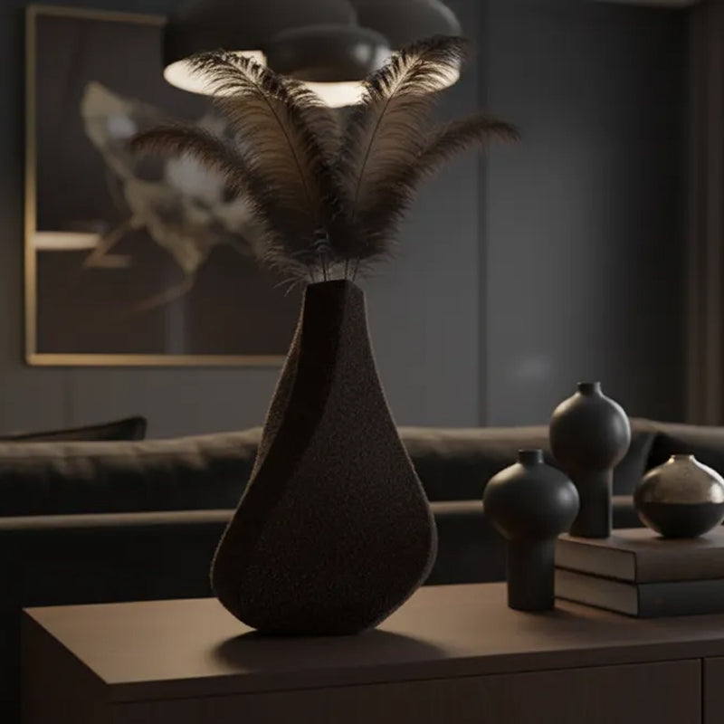 3D-printed sculpture of a contemplative vase,black V1195-VYY0044