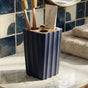3D Printed Modern Grooved Toothbrush Holder Bathroom Organizer - Black and White Combination V1195-VYY0045