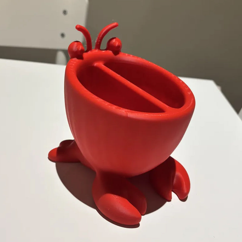 3D-printed crab-shaped toiletries storage box, red. V1195-VYY0048