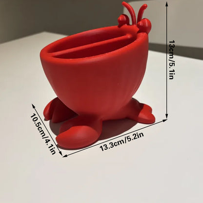 3D-printed crab-shaped toiletries storage box, red. V1195-VYY0048
