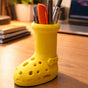 Yellow Crocs Boot Pen Holder - A Fun Desktop Organizer V1195-VYY0063
