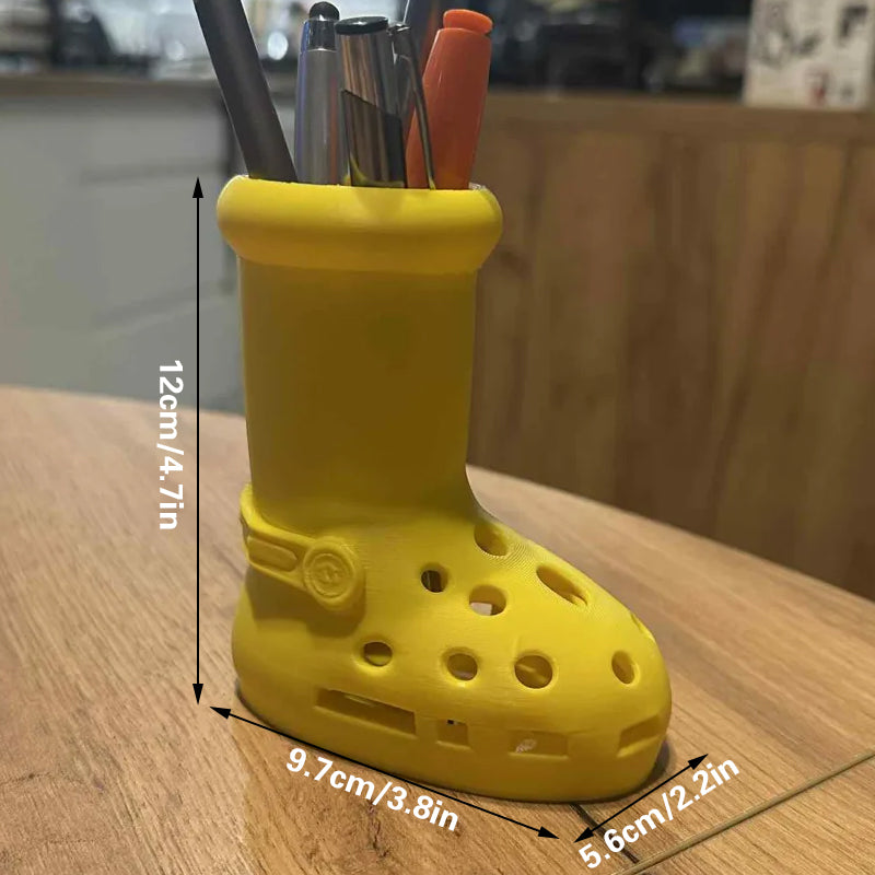 Yellow Crocs Boot Pen Holder - A Fun Desktop Organizer V1195-VYY0063