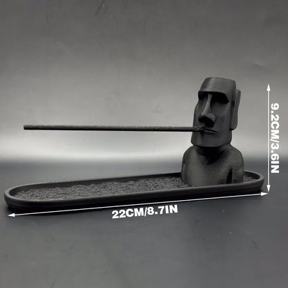 3D Printed Moai Incense Holder - Easter Island Statue, Black V1195-VYY0064