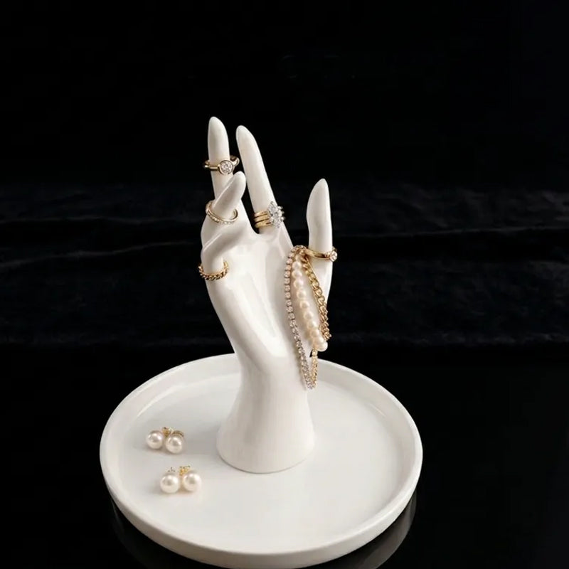 3D Printed Elegant Hand - Jewelry and Accessory Stand (White) V1195-VYY0069