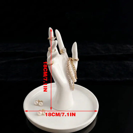 3D Printed Elegant Hand - Jewelry and Accessory Stand (White) V1195-VYY0069