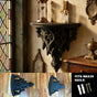 Lightweight 3D-printed scroll wall shelf, black, with m6x30 nails. V1195-VYY0072
