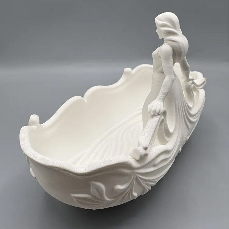 3D-printed goddess figure bowl/dressing table storage tray, white V1195-VYY0075