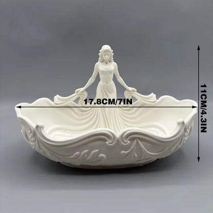 3D-printed goddess figure bowl/dressing table storage tray, white V1195-VYY0075