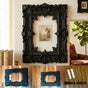 A gorgeous 3D-printed wall-mounted picture frame, perfect for displaying antique prints. Black. V1195-VYY0077