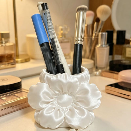 3D printed silk flower pen holder, white silk V1195-VYY0081