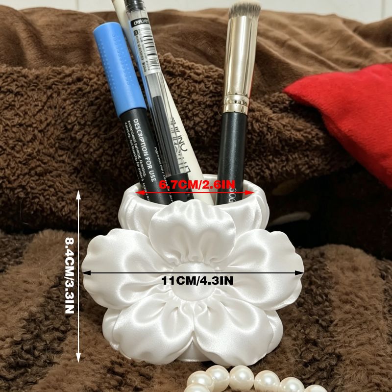 3D printed silk flower pen holder, white silk V1195-VYY0081