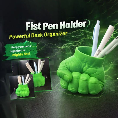 3D Printed Fist-Shaped Pen Holder, Powerful Desktop Organizer, Green V1195-VYY0090