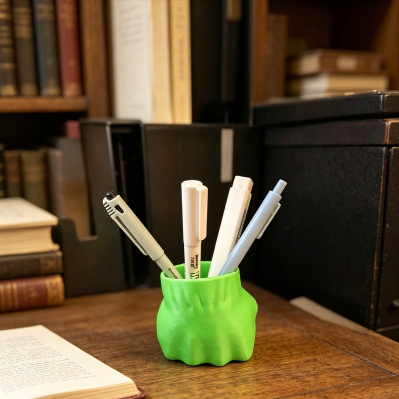 3D Printed Fist-Shaped Pen Holder, Powerful Desktop Organizer, Green V1195-VYY0090