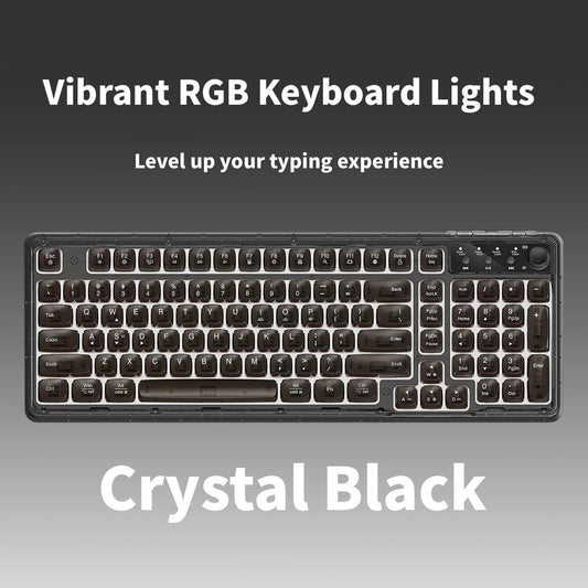 RGB Backlit Wired Mechanical Gaming Keyboard, 104 Keys Full Size Hot Swappable Keyboard with Aluminum Base, V1197-BG-042601