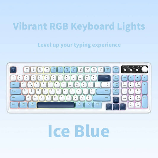 RGB Backlit Wired Mechanical Gaming Keyboard, 104 Keys Full Size Hot Swappable Keyboard with Aluminum Base, V1197-BG-042603