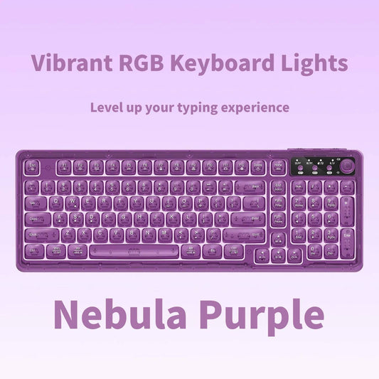 RGB Backlit Wired Mechanical Gaming Keyboard, 104 Keys Full Size Hot Swappable Keyboard with Aluminum Base, V1197-BG-042607