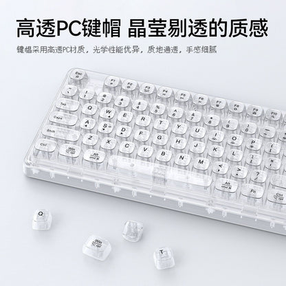 Tri-Mode Wireless Mechanical Keyboard, Bluetooth 5.0/2.4G/USB-C, 96% Layout RGB Backlit Keyboard, Hot V1197-BG-042609