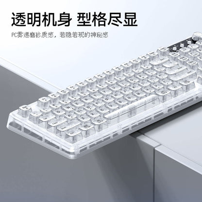 Tri-Mode Wireless Mechanical Keyboard, Bluetooth 5.0/2.4G/USB-C, 96% Layout RGB Backlit Keyboard, Hot V1197-BG-042610