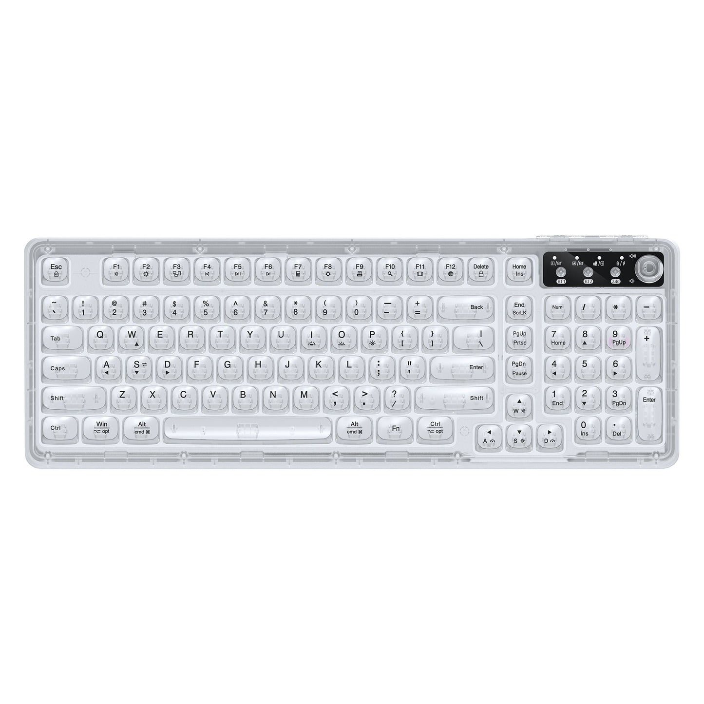 Tri-Mode Wireless Mechanical Keyboard, Bluetooth 5.0/2.4G/USB-C, 96% Layout RGB Backlit Keyboard, Hot V1197-BG-042614