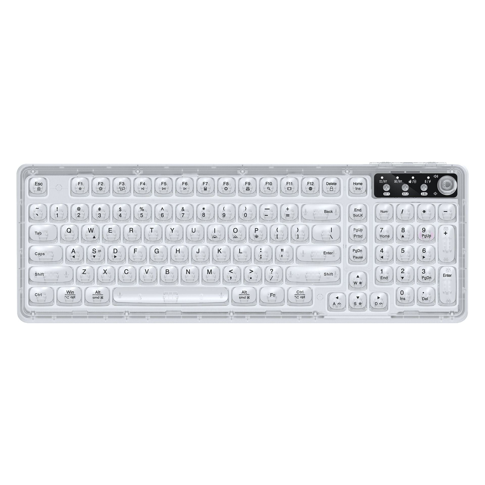 Tri-Mode Wireless Mechanical Keyboard, Bluetooth 5.0/2.4G/USB-C, 96% Layout RGB Backlit Keyboard, Hot V1197-BG-042614