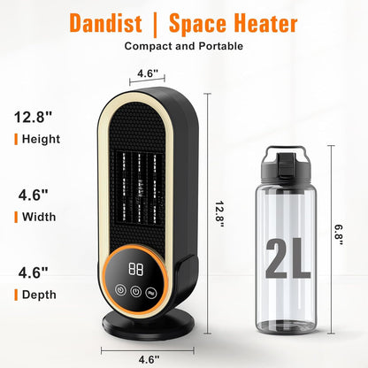 Space Heaters for Indoor Use with Remote, 2s Efficient Heating, Overheat & Tilt Protection, 1200W PTC Ceramic V1197-JD-041902