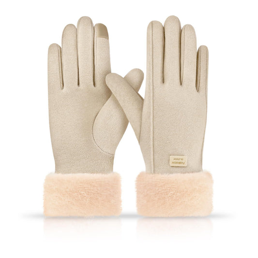 Gloves for Women Girl, Winter Touch Screen, Comfortable and Warm Double-Sided Velvet Lining Thickened Warm V1197-JD-042201