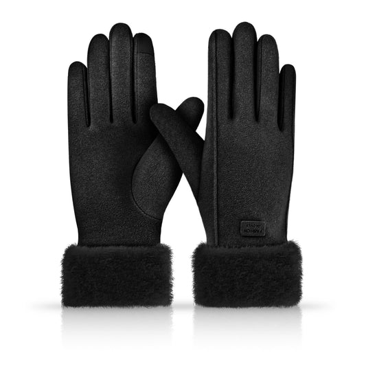 Gloves for Women Girl, Winter Touch Screen, Comfortable and Warm Double-Sided Velvet Lining Thickened Warm V1197-JD-042202