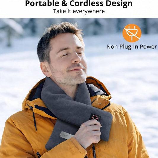 Heated Scarf for Women & Men, Rechargeable Neck Heating Wrap with 3 Heat Settings, Portable Electric Neck V1197-JD-042503