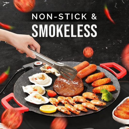 Smokeless Indoor Electric Grill & Nonstick Griddle - Compact, Fast-Heating Tabletop Grill for Steaks, V1197-JD-1101