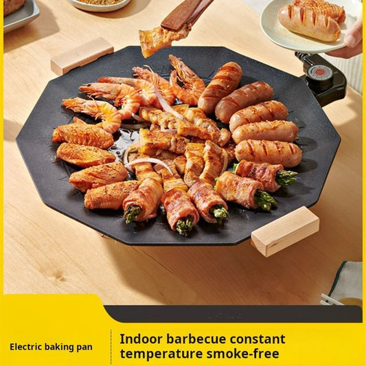 Dodecagon Electric Grill Pan Portable Outdoor Non-Stick Barbecue Cookware For Camping Picnic Smokeless V1197-JD-1102