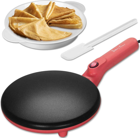 Electric Crepe Maker, 8-Inch Portable Nonstick Crepe Machine with Handle, Compact Household Pancake & V1197-JD-1103