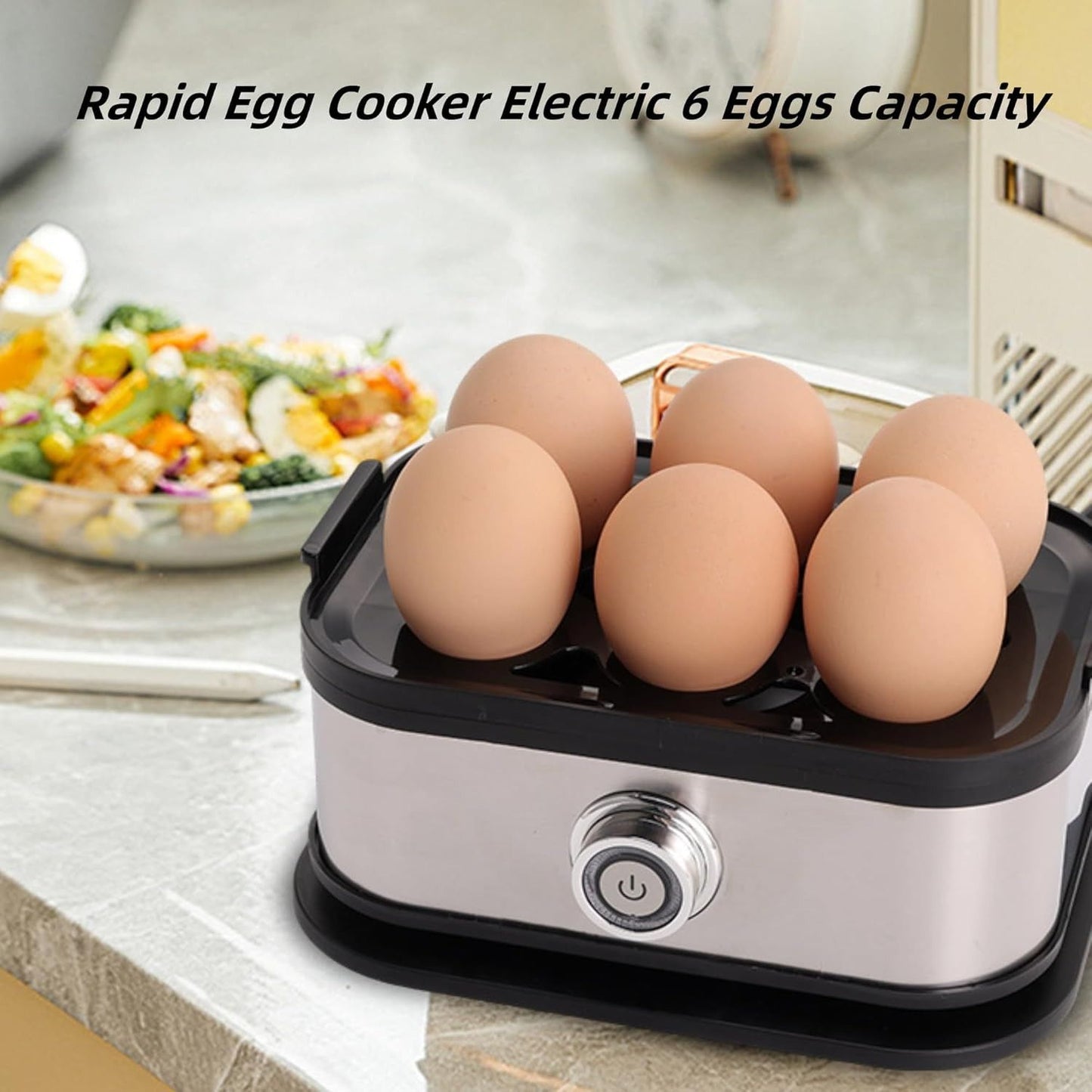 Smart Egg Cooker with Auto Shut, Multi-function Rapid Eggs Cooker Electric 6 Egg Capacity, Hard Boiled, V1197-JD-1104