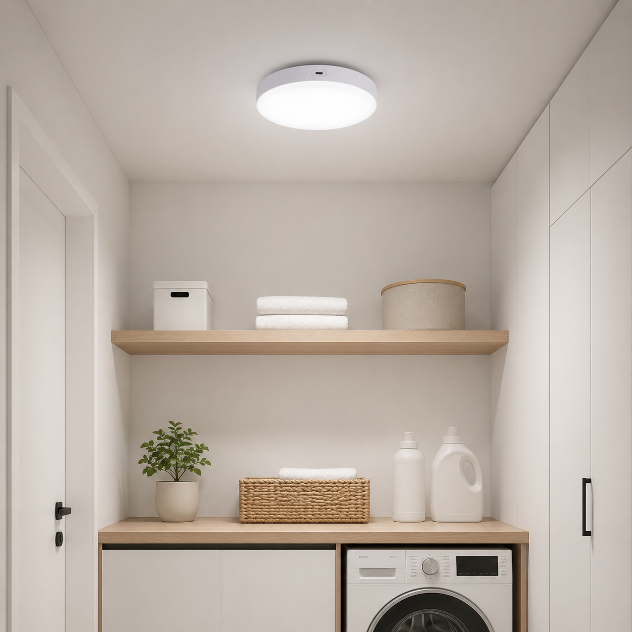 Rechargeable Motion Sensor Ceiling Light, 10000mAh Battery Operated LED Ceiling Light with Remote, Wireless Stick On Closet Light, 3 Color Dimmable Flush Mount Light, USB-C, for Hallway Stairway