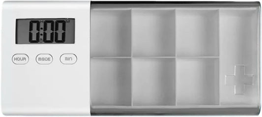 7-Day Smart Pill Organizer with Timer & Alarm - Intelligent Medication Reminder Box with Vibration, Beep V1197-RY-052001