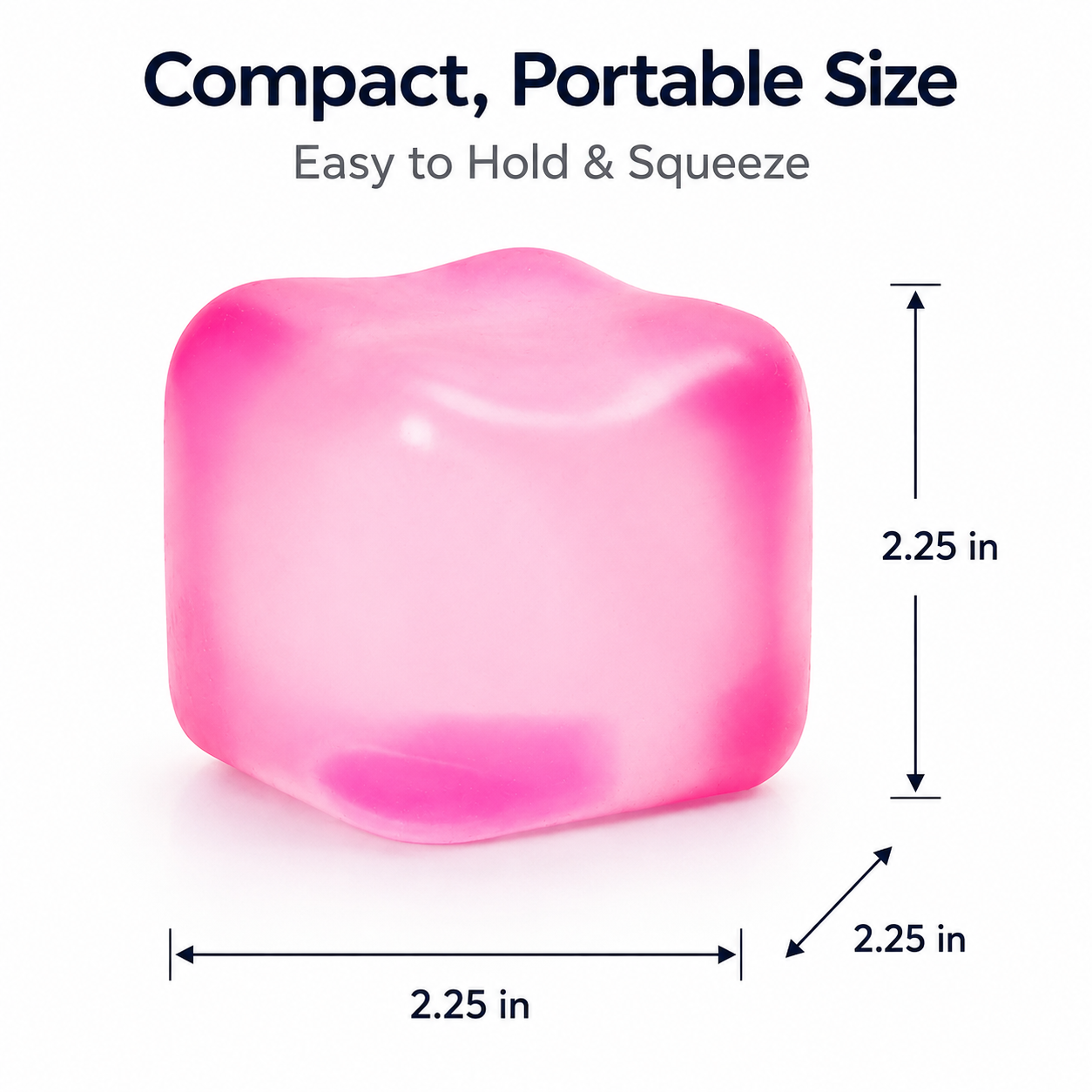 Blue Stress Cube Fidget Squishy Slow Rising Sensory Stress Ball, Calming Squeeze Toy for Stress Relief and V1197-RY-052202