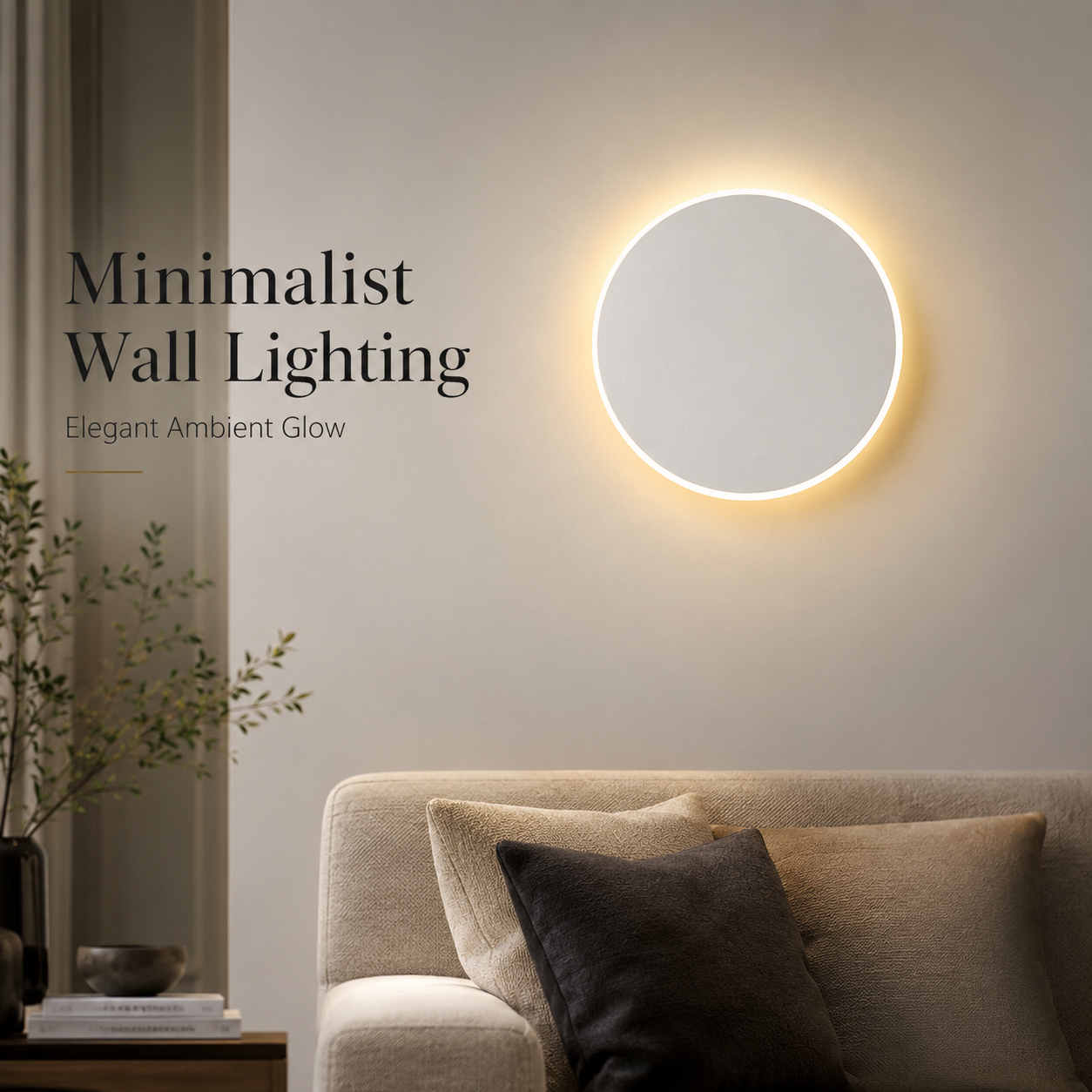 Magnetic Round Wall Lamp 13cm White, 7W Rechargeable LED Wall Sconce with Motion Sensor, 3-Color Light, V1197-RY-052307